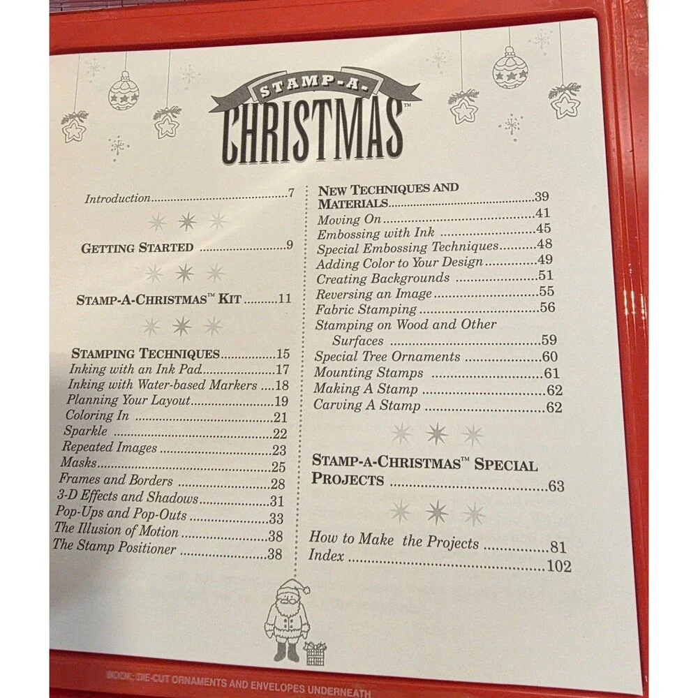 Vintage 1995 Stamp-A-Christmas Complete Rubber Stamp Craft Kit Book Beauz Arts